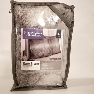 1 Count Faux Fur Euro Pillow Sham